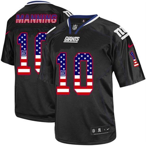 Nike New York Giants 10 Eli Manning Black USA Flag Fashion Elite NFL Jerseys