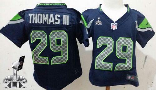 Toddler Nike Seahawks #29 Earl Thomas III Steel Blue Team Color Super Bowl XLIX Stitched NFL Elite Jersey