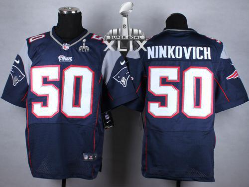 Nike Patriots #50 Rob Ninkovich Navy Blue Team Color Super Bowl XLIX Men's Stitched NFL Elite Jersey