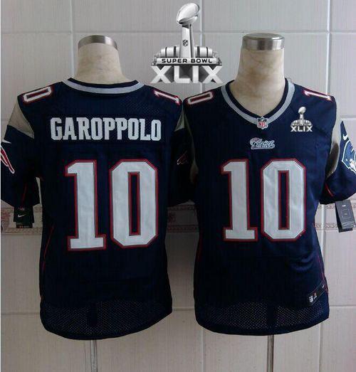 Nike Patriots #10 Jimmy Garoppolo Navy Blue Team Color Super Bowl XLIX Men's Stitched NFL Elite Jersey