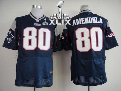 Nike Patriots #80 Danny Amendola Navy Blue Team Color Super Bowl XLIX Men's Stitched NFL Elite Jersey