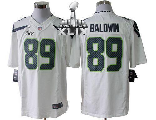 Nike Seahawks #89 Doug Baldwin White Super Bowl XLIX Men's Stitched NFL Limited Jersey