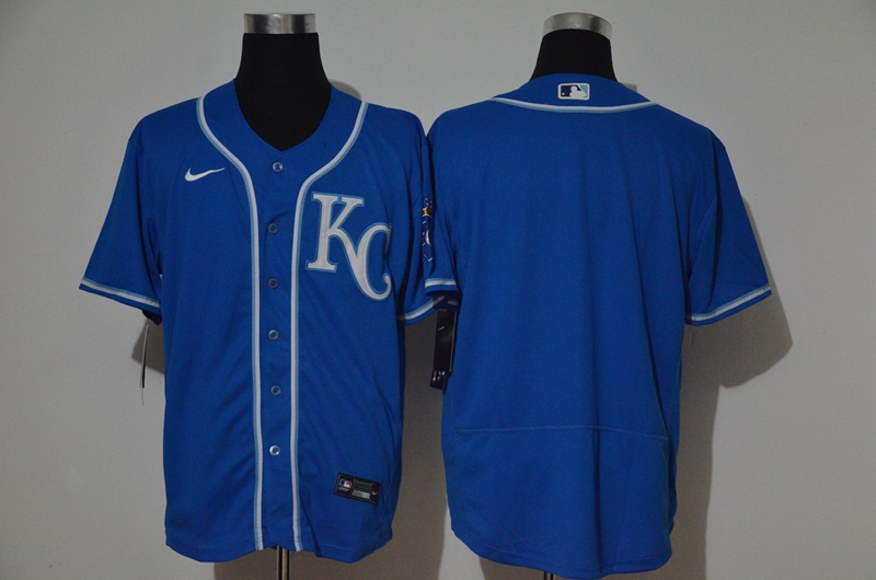 Men's Kansas City Royals Blank Light Blue Stitched MLB Flex Base Nike Jersey