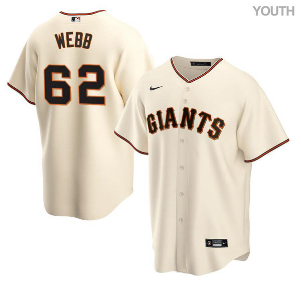 Youth San Francisco Giants #62 Logan Webb Nike Cream Home Coolbase Jersey