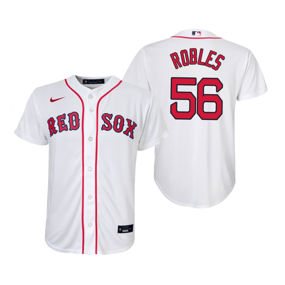 Youth Boston Red Sox #56 Hansel Robles Nike White Home Jersey