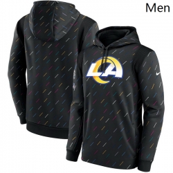 Men Los Angeles Rams Nike Charcoal 2021 NFL Crucial Catch Therma Pullover Hoodie
