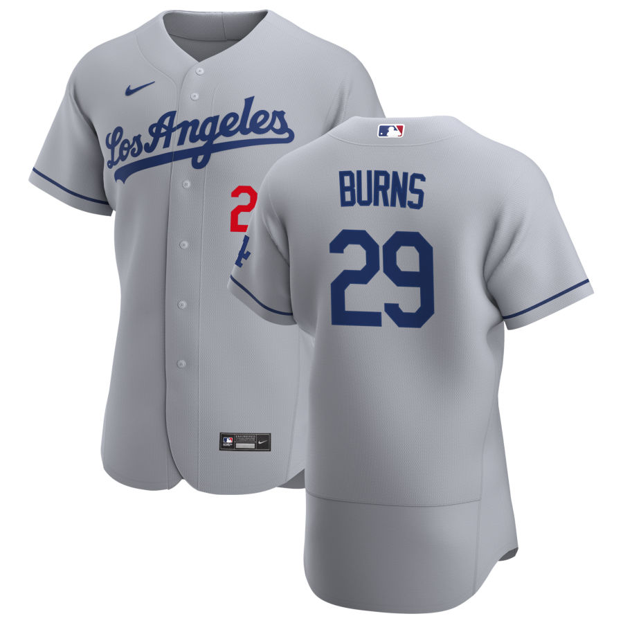 Mens Los Angeles Dodgers #29 Andy Burns Nike Grey Los Angeles FlexBase Jersey