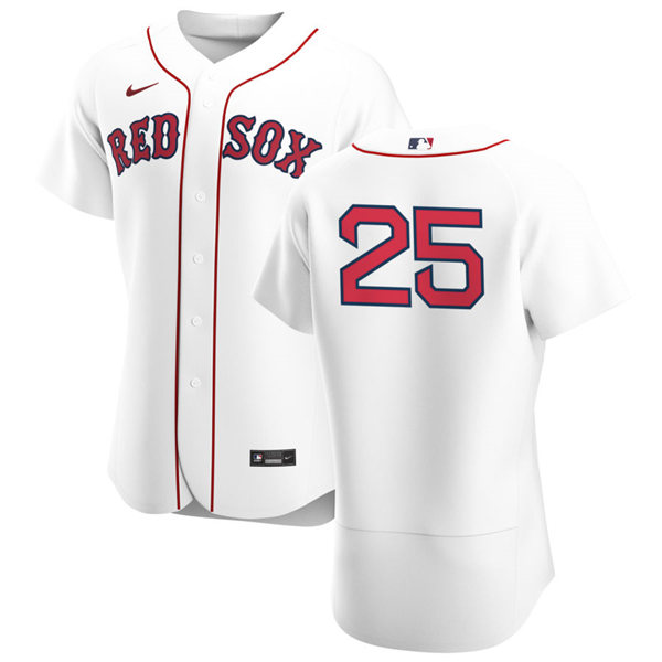 Mens Boston Red Sox #25 Kevin Plawecki Nike White Home FlexBase Jersey
