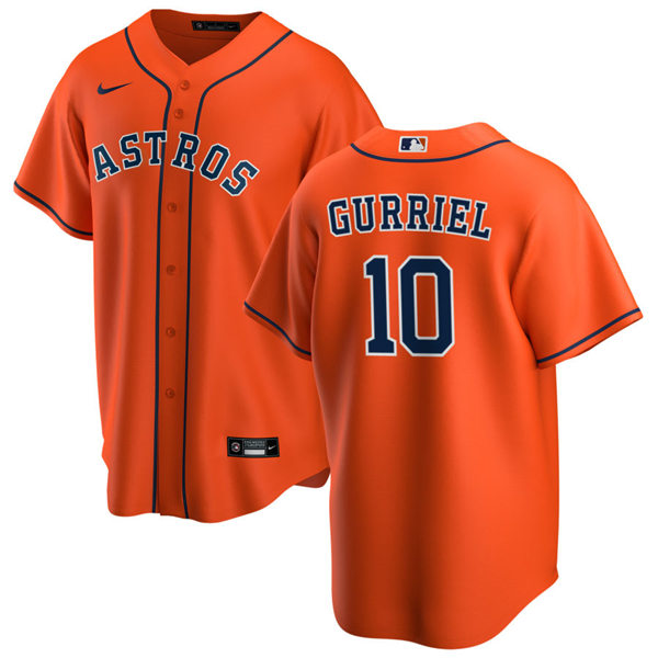 Mens Houston Astros #10 Yuli Gurriel Nike Orange Alternate CoolBase Jersey