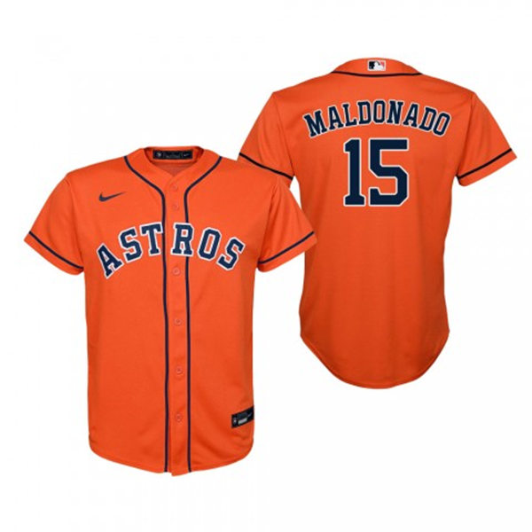 Youth Houston Astros #15 Martin Maldonado Nike Orange Alternate CoolBase Jersey