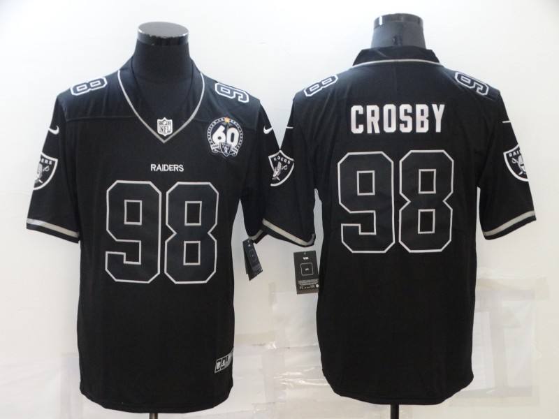 Men's Las Vegas Raiders #98 Maxx Crosby Black Shadow 2021 Vapor Untouchable Stitched Nike Limited Jersey