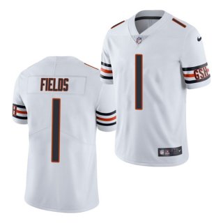 Women's White Chicago Bears #1 Justin Fields 2021 NFL Draft Vapor untouchable Limited Stitched Jersey