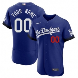 Men Los Angeles Dodgers Active Player Custom Royal 2021 City Connect Flex Base Stitched Jersey