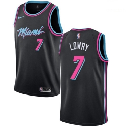 Men Nike Miami Heat 7 Kyle Lowry Black NBA Swingman City Edition 2018 19 Jersey