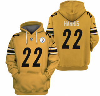 Men's Yellow Pittsburgh Steelers #22 Najee Harris 2021 Pullover Hoodie
