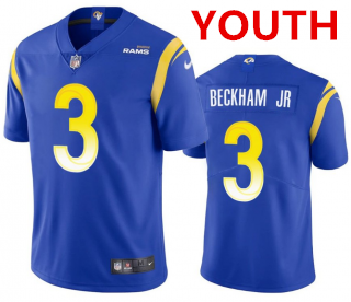 Youth Los Angeles Rams #3 Odell Beckham Jr. Vapor Untouchable Limited Stitched Royal Jersey