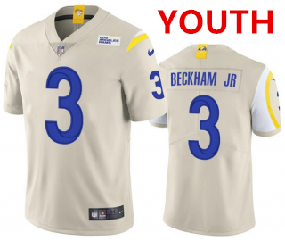 Youth Los Angeles Rams #3 Odell Beckham Jr. Vapor Untouchable Limited Stitched Bone Jersey