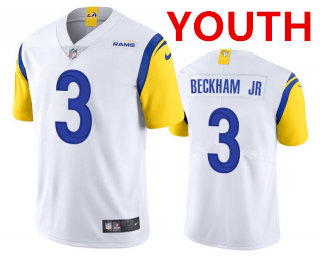 Youth Los Angeles Rams #3 Odell Beckham Jr. Vapor Untouchable Limited Stitched White Jersey