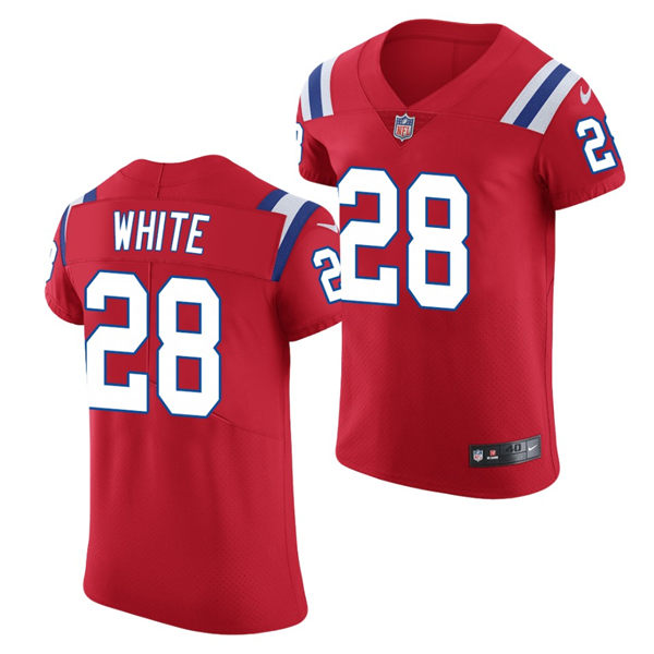 Men's New England Patriots #28 James White Red Nike Vapor Untouchable Limited Jersey