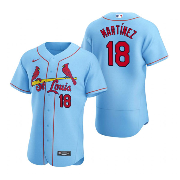 Men's St. Louis Cardinals #18 Carlos Martinez Nike Light Blue Alternate Flex Base Jersey