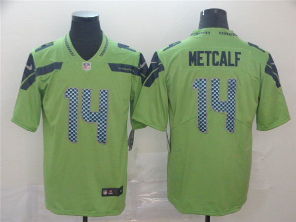 Men's Seattle Seahawks #14 DK Metcalf Nike Neon Green Color Rush Limited Jersey