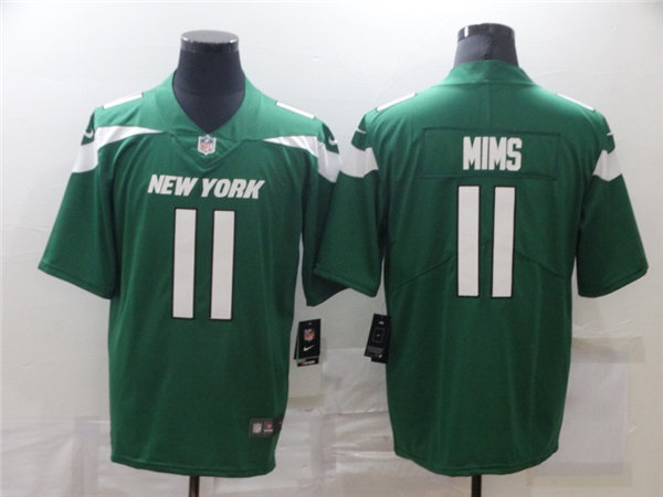 Men's New York Jets #11 Denzel Mims Green Nike NFL Vapor Limited Jersey