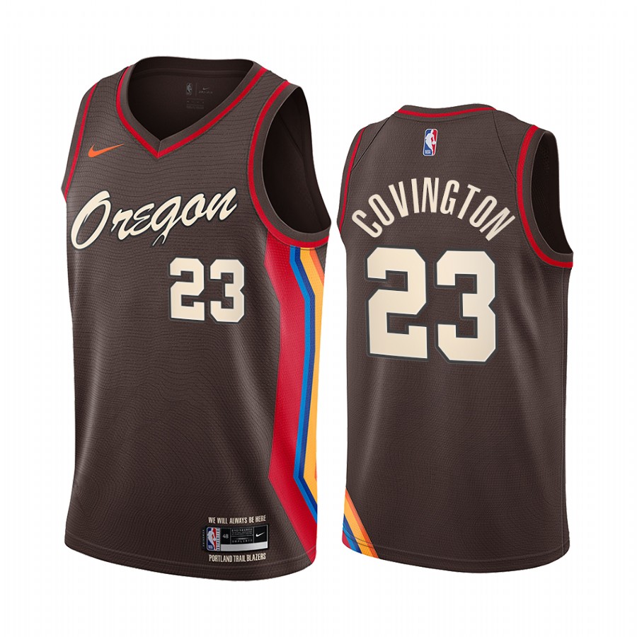 Nike Blazers #23 Robert Covington Chocolate NBA Swingman 2020-21 City Edition Jersey