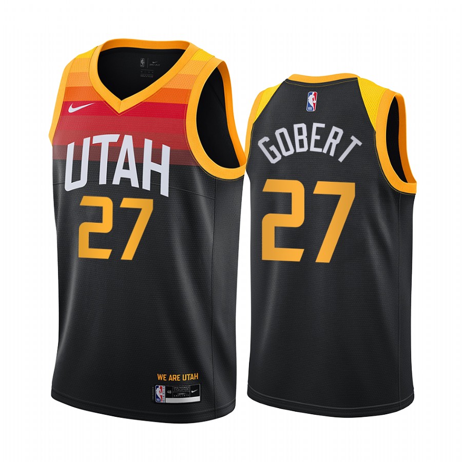 Nike Jazz #27 Rudy Gobert Black NBA Swingman 2020-21 City Edition Jersey