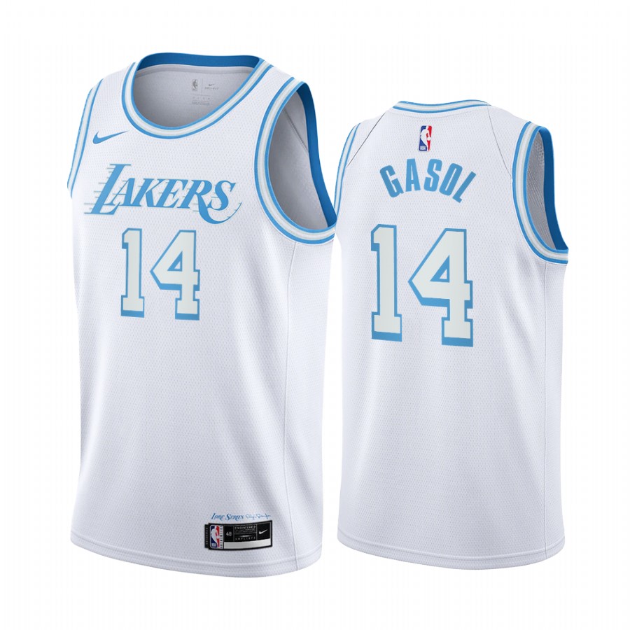Nike Lakers #14 Marc Gasol White NBA Swingman 2020-21 City Edition Jersey