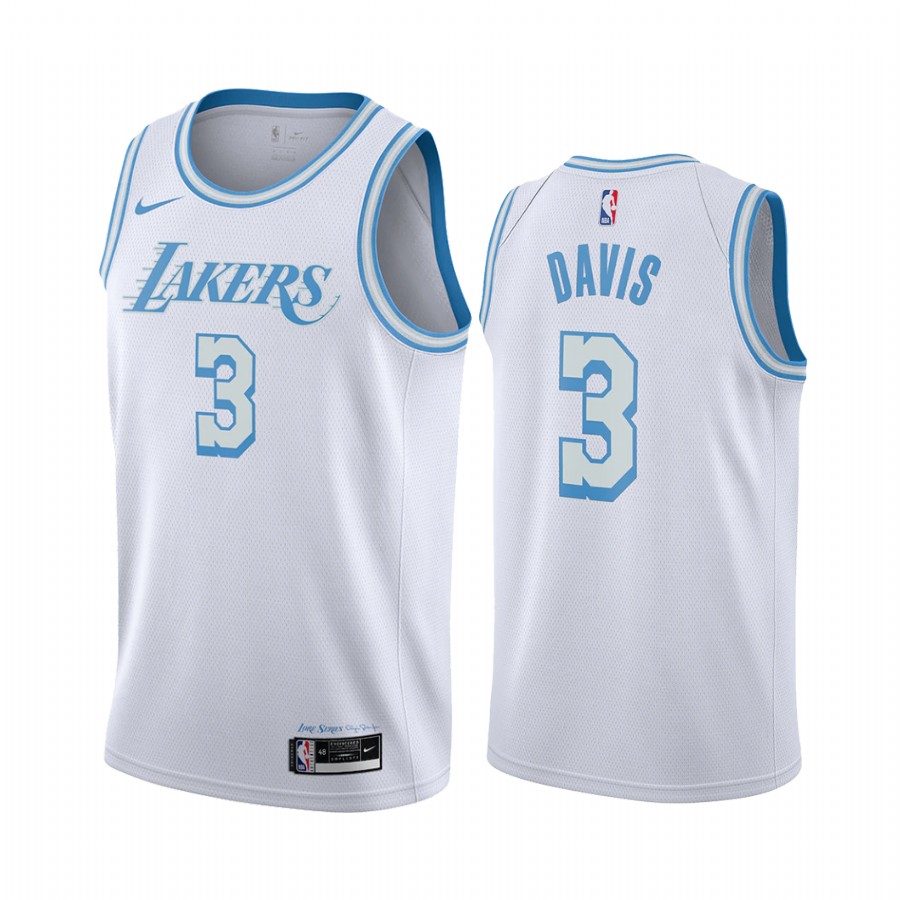 Nike Lakers #3 Anthony Davis White NBA Swingman 2020-21 City Edition Jersey