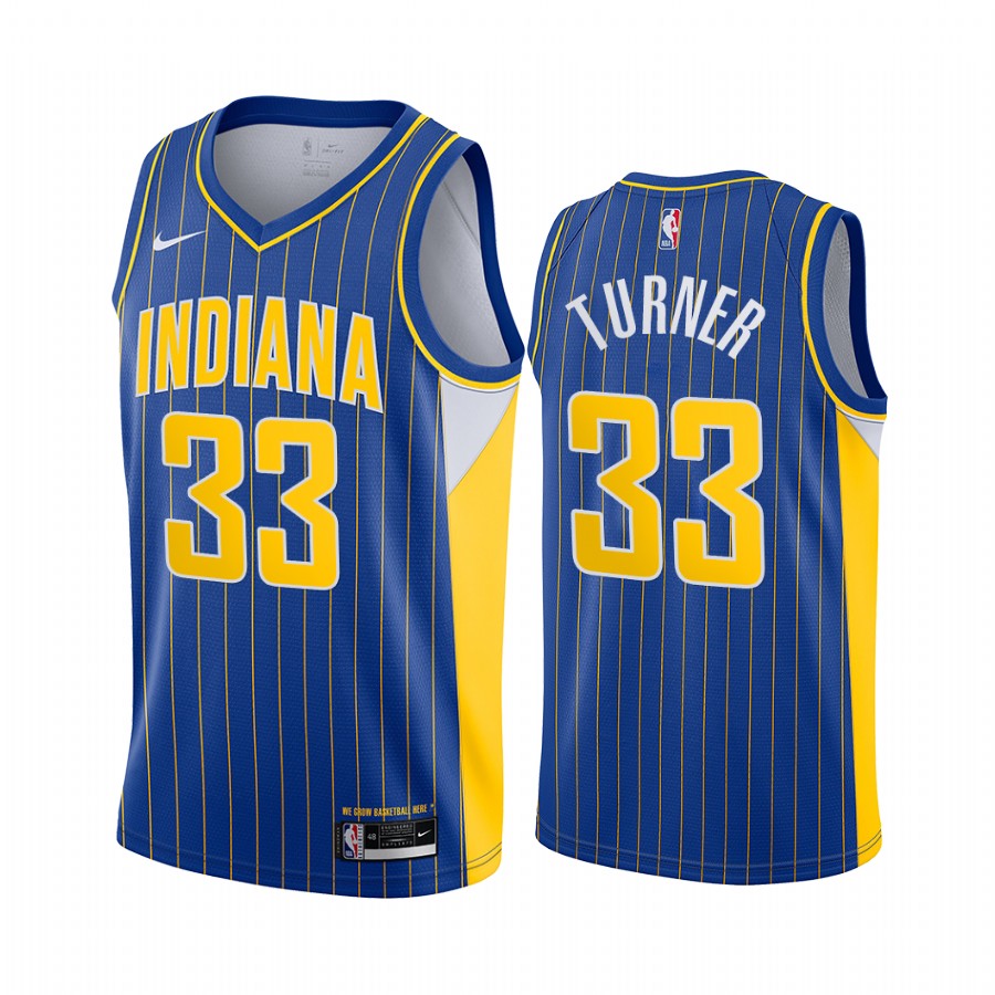 Nike Pacers #33 Myles Turner Blue NBA Swingman 2020-21 City Edition Jersey