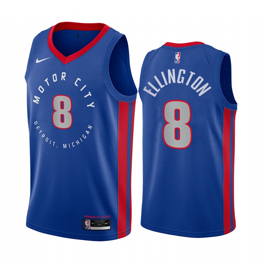 Nike Pistons #8 Wayne Ellington Blue NBA Swingman 2020-21 City Edition Jersey