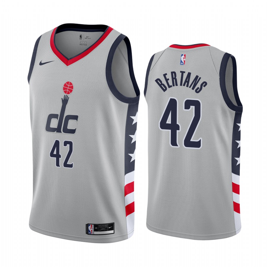 Nike Wizards #42 Davis Bertans Gray NBA Swingman 2020-21 City Edition Jersey