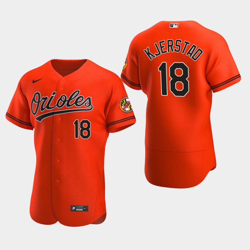 Men's Baltimore Orioles #18 Heston Kjerstad Nike Orange Alternate Flexbase Jersey