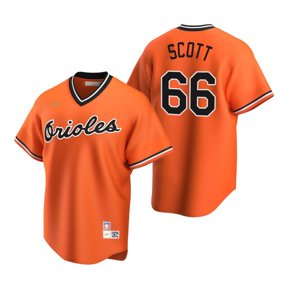 Men's Baltimore Orioles #66 Tanner Scott Orange Pullover Nike Cooperstown Collection Jersey