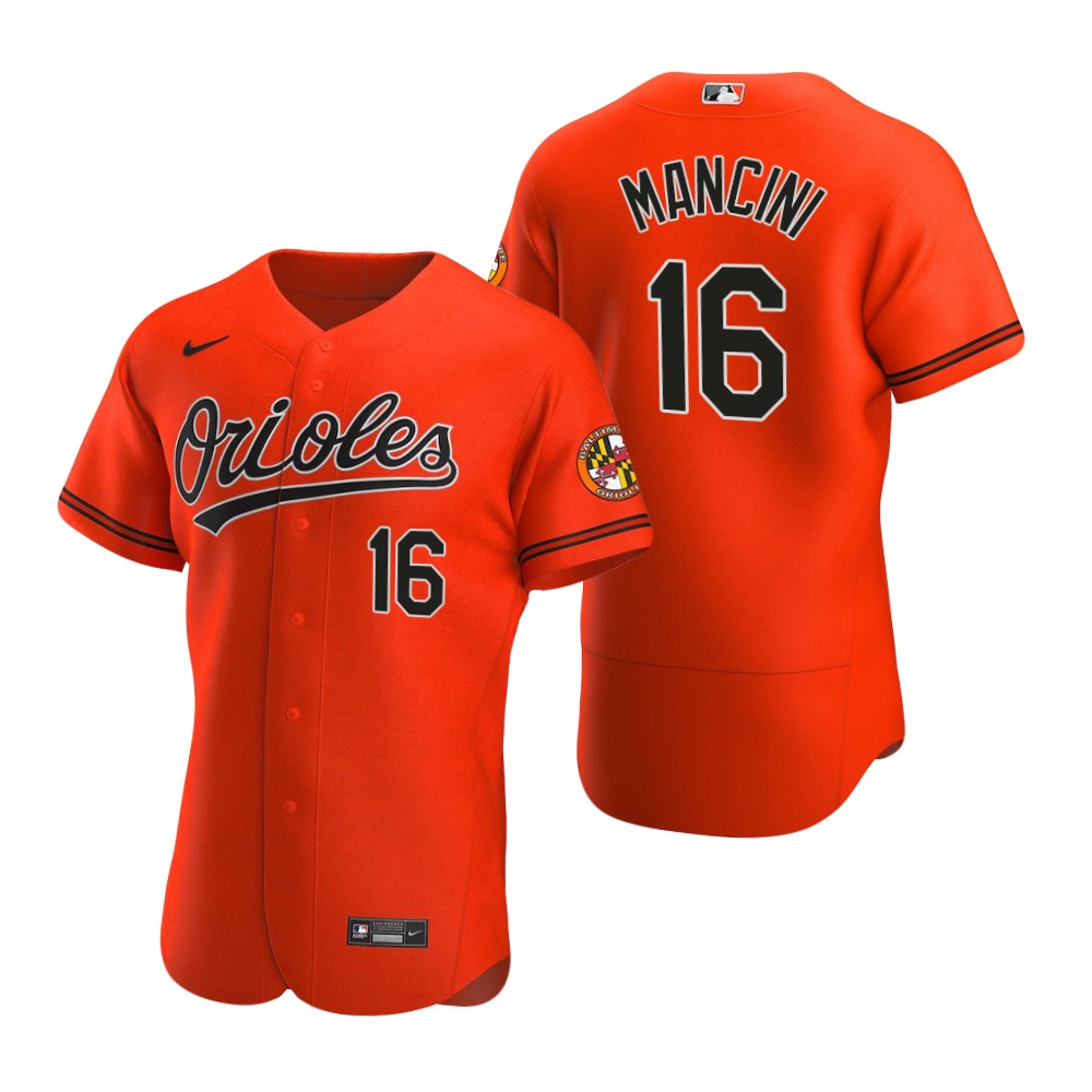 Men's Baltimore Orioles #16 Trey Mancini Nike Orange Alternate Flexbase Jersey