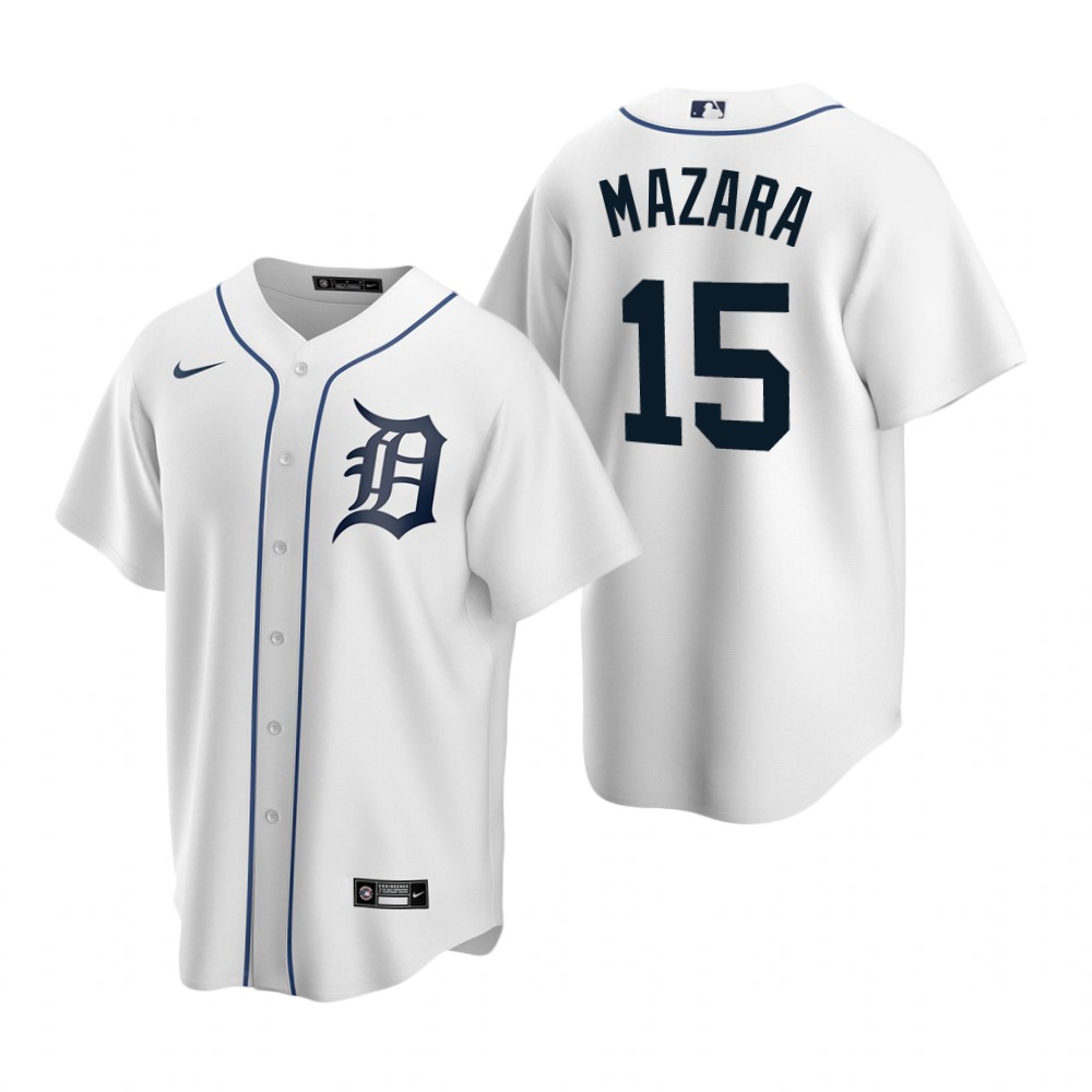 Men's Detroit Tigers #15 Nomar Mazara Nike Home White Flex base Jersey