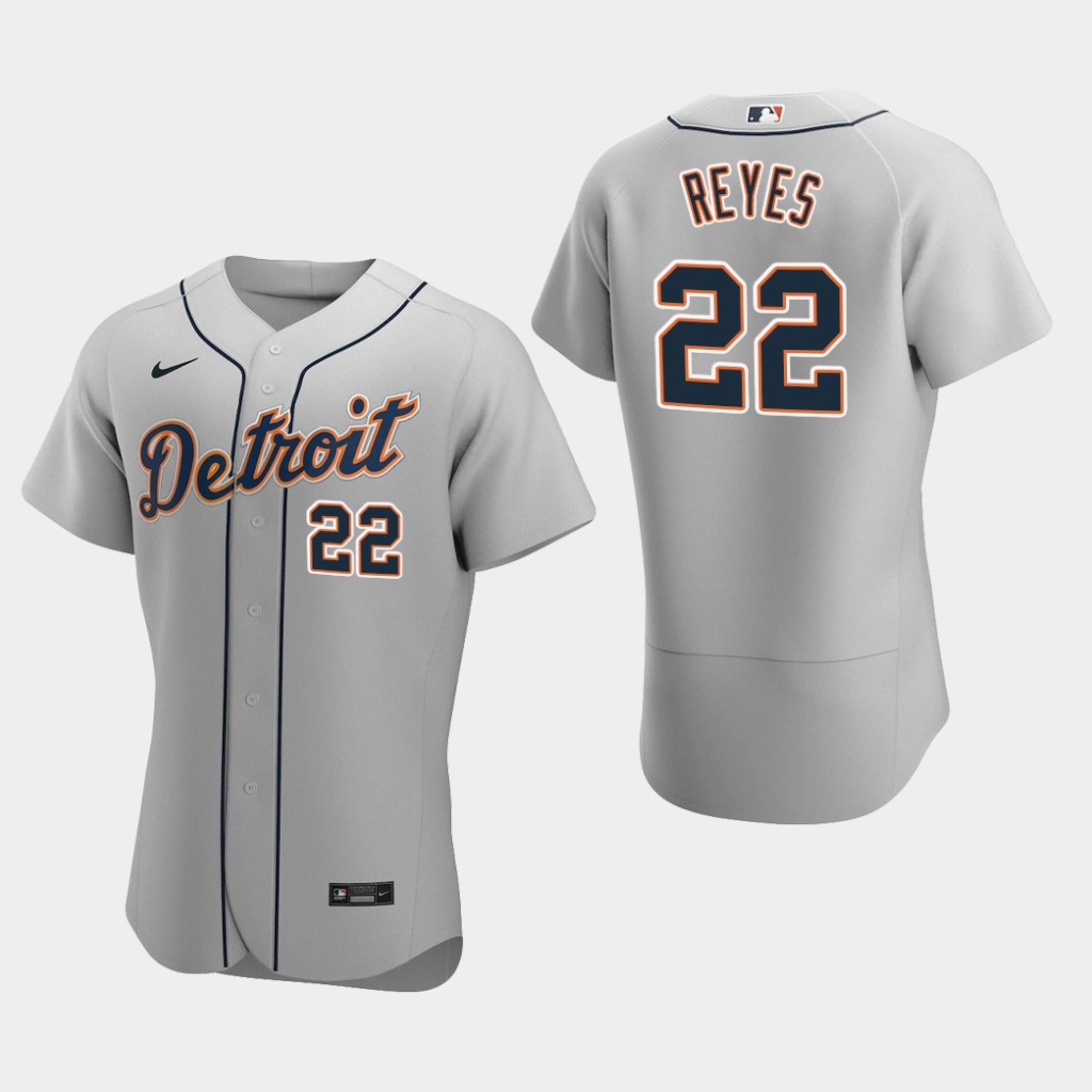 Men's Detroit Tigers #22 Victor Reyes Nike Gray Road Flex base Jersey