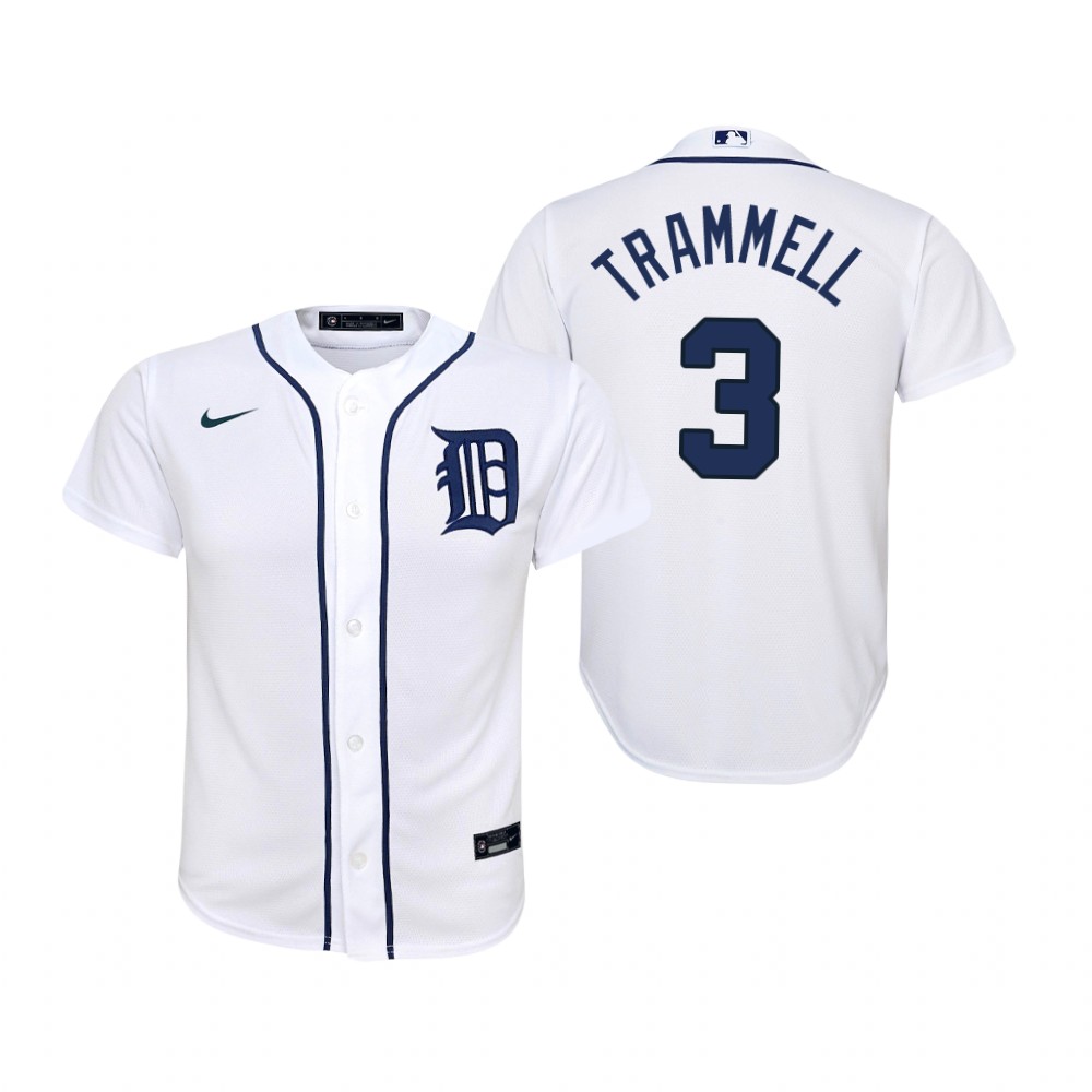 Youth Detroit Tigers #3 Alan Trammell Nike White Home Jersey