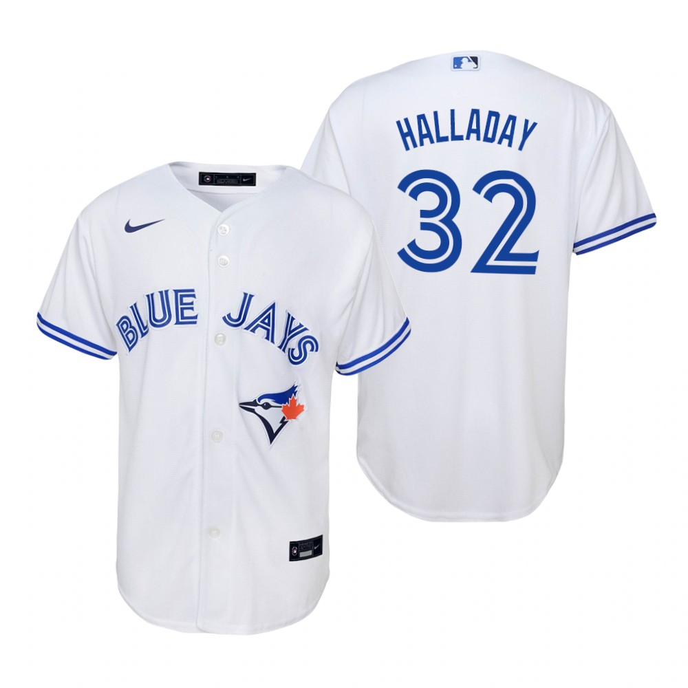 Youth Toronto Blue Jays Retired Player #32 Roy Halladay Nike White Home Jersey
