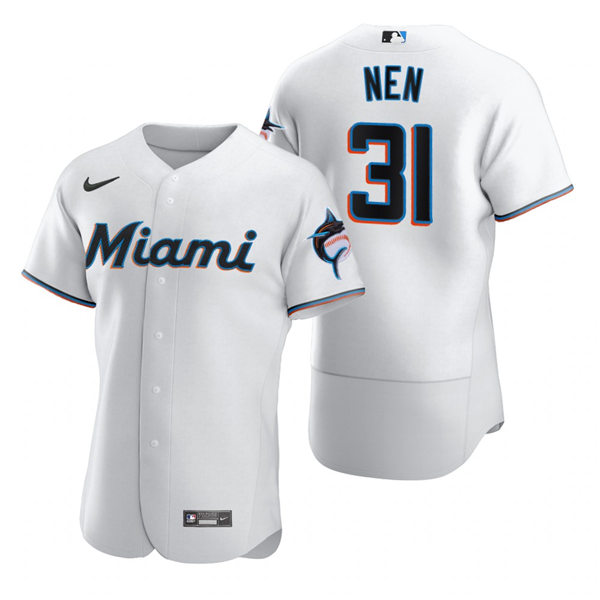 Men's Miami Marlins Retired Player #31 Robb Nen Nike White Home Flex Base Jersey