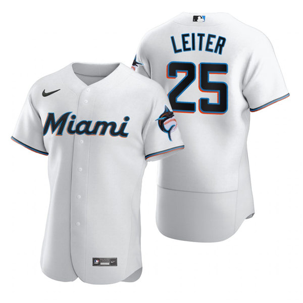 Men's Miami Marlins Retired Player #25 Al Leiter Nike White Home Flex Base Jersey