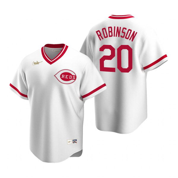 Men's Cincinnati Reds Retired Player #20 Frank Robinson Nike White Cooperstown Collection Jersey