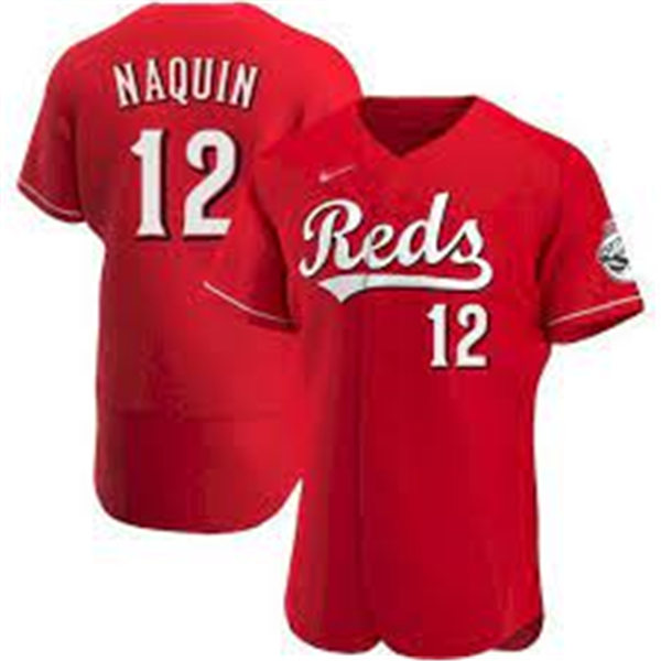 Men's Cincinnati Reds #12 Tyler Naquin Nike Scarlet Alternate Reds Flex Base Player Jersey