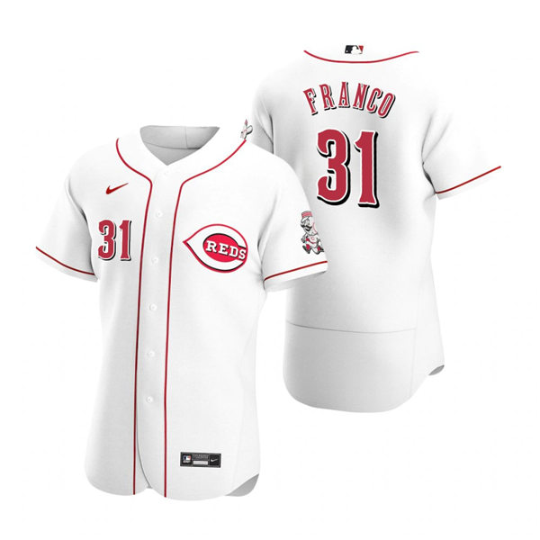 Men's Cincinnati Reds Retired Player #31 John Franco Nike White Home Flex Base Player Jersey