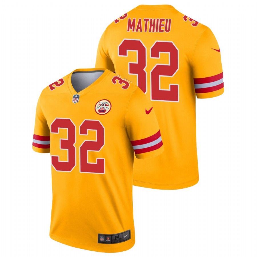 Men's Kansas City Chiefs #32 Tyrann Mathieu Nike Gold Inverted Legend Jersey