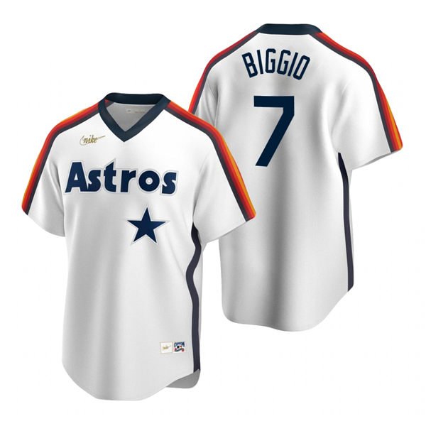 Men's Houston Astros Retired Player #7 Craig Biggio Nike White Cooperstown Collection Jersey