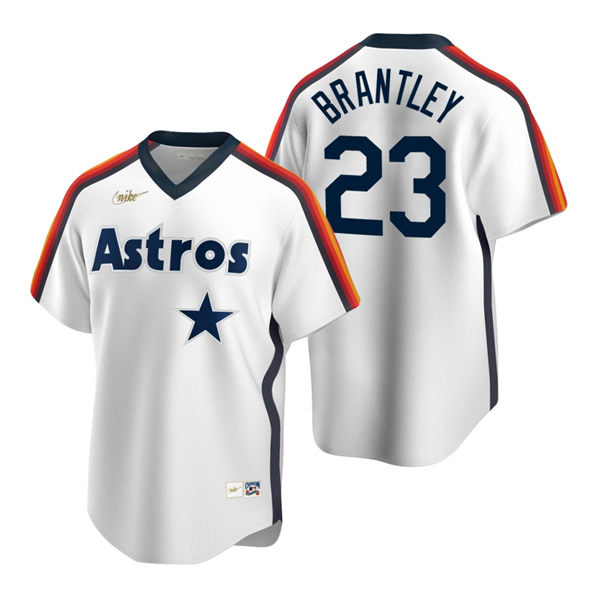 Men's Houston Astros #23 Michael Brantley Nike White Cooperstown Collection Jersey