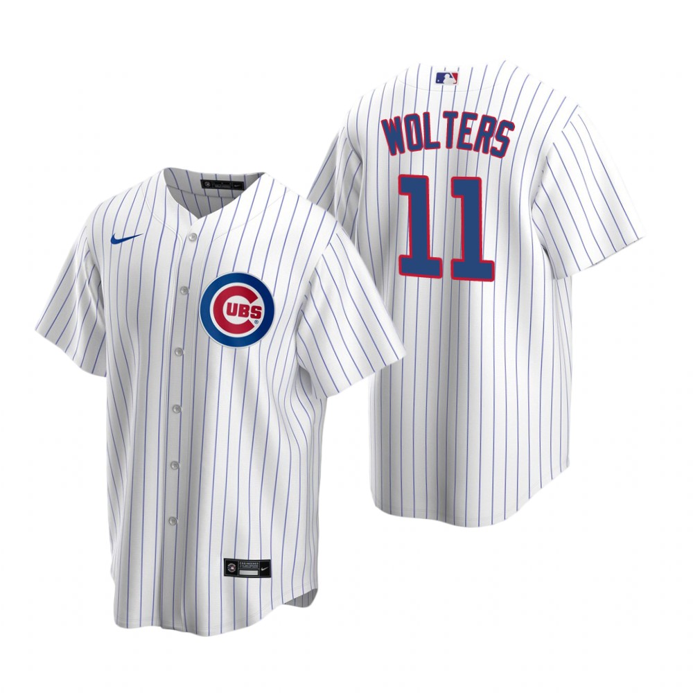 Men's Chicago Cubs #11 Tony Wolters Nike White Home Cool Base Jersey