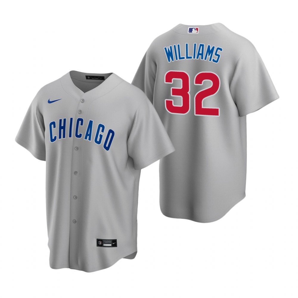 Men's Chicago Cubs #32 Trevor Williams Nike Gray Road Cool Base Jersey